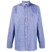 Tommy Hilfiger logo embroidered shirt - Azul