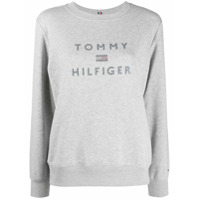Tommy Hilfiger Moletom com estampa de logo - Cinza