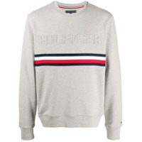 Tommy Hilfiger Moletom com logo texturizado - Cinza