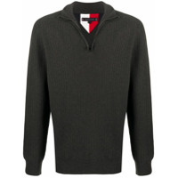 Tommy Hilfiger Moletom gola alta com zíper - Cinza