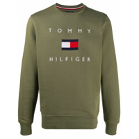 Tommy Hilfiger Suéter com estampa de logo - Verde