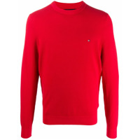 Tommy Hilfiger Suéter com patch de logo - Vermelho