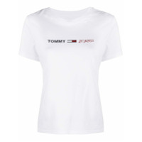 Tommy Jeans Camiseta de algodão com logo - Branco