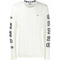 Tommy Jeans Suéter de tricô com listras - Branco