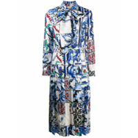 Tory Burch Vestido de seda com estampa - Azul