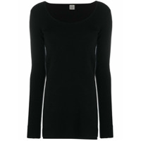 Totême Blusa longa decote em U de tricô - Preto