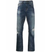 True Religion Calça jeans reta com efeito destroyed - Azul