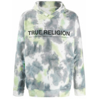 True Religion Moletom com capuz e estampa tie-dye - Branco