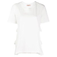 Twin-Set Camiseta decote careca com pregas - Branco