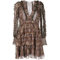 Ulla Johnson Vestido evasê com estampa floral - Marrom