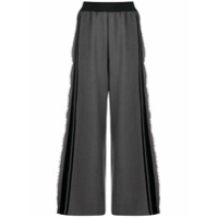 Uma Wang frayed trim wide-leg trousers - Cinza