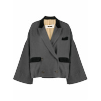 Uma Wang oversized-sleeve double-breasted blazer - Preto