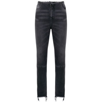 UNRAVEL PROJECT Calça jeans cenoura com acabamento desfiado - Preto