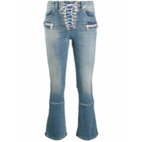 UNRAVEL PROJECT Calça jeans cropped com amarração - Azul