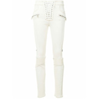 UNRAVEL PROJECT Calça jeans skinny com amarração - Branco