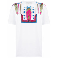 Valentino Camiseta com bordado Pop Feathers - Branco