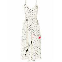 Valentino Vestido midi com estampa de estrela - Branco