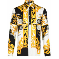 Versace Acanthus print silk shirt - Amarelo