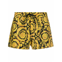 Versace Bermuda de natação com estampa barroca - Preto
