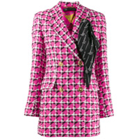 Versace Blazer xadrez com detalhe de lenço - Rosa