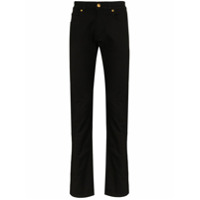 Versace Calça jeans reta com detalhe borroco - Preto