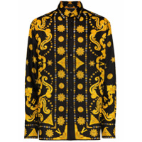 Versace Camisa Barocco Western com estampa - Preto