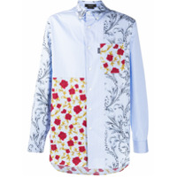 Versace Camisa estampada com mangas longas - Azul