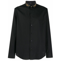 Versace Camisa mangas longas com contas no colarinho - Preto