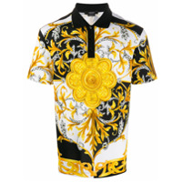 Versace Camisa polo com estampa barroca - Preto