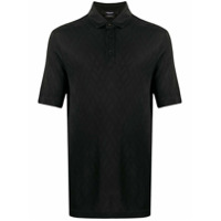 Versace Camisa polo com logo bordado - Preto