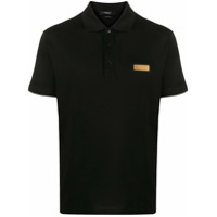 Versace Camisa polo com placa de logo - Preto