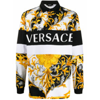 Versace Camisa polo mangas longas com mix de estampas - Branco