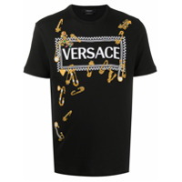 Versace Camiseta com estampa de alfinete - Preto
