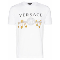 Versace Camiseta com estampa de alfinetes - Branco
