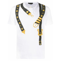 Versace Camiseta com estampa de cinto - Branco