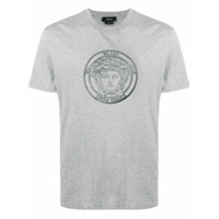 Versace Camiseta com estampa de logo - Cinza