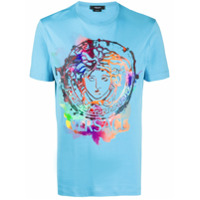 Versace Camiseta com estampa de logo gráfico - Azul