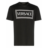 Versace Camiseta com estampa de logo - Preto