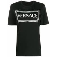 Versace Camiseta com estampa de logo - Preto