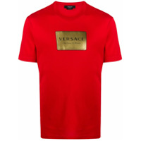 Versace Camiseta com placa de logo - Vermelho