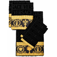 Versace Conjunto 5 toalhas com estampa barroca - Preto