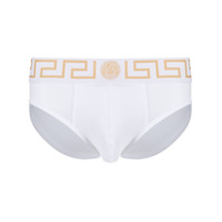 Versace Cueca Grecca com cós elástico - Branco