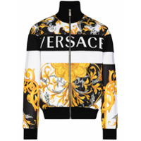 Versace Iconic print zip-up logo jacket - Preto