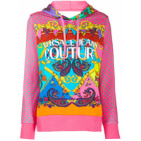 Versace Jeans Couture baroque print long-sleeve hoodie - Rosa