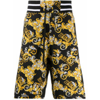 Versace Jeans Couture Bermuda esportiva com logo e estampa barroca - Preto