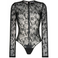 Versace Jeans Couture Body translúcido com logo - Preto