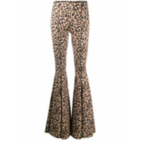 Versace Jeans Couture Calça flare com estampa de leopardo - Marrom