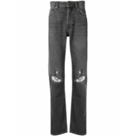 Versace Jeans Couture Calça jeans ampla com rasgado - Cinza