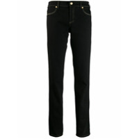 Versace Jeans Couture Calça jeans com costura contrastante - Preto