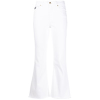Versace Jeans Couture Calça jeans cropped com cintura alta - Branco